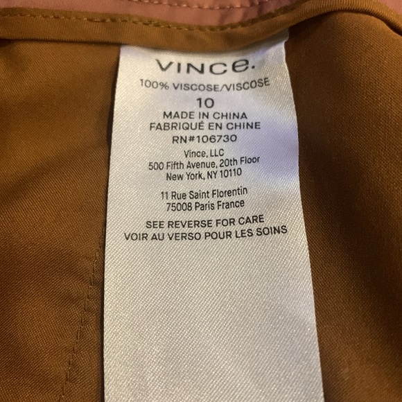 NWOT Vince Pleated Front Cottonwood Color Culottes Size 10 - Picture 7 of 8
